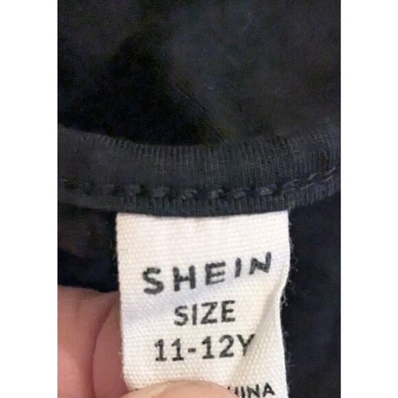 Lot of 2 Shein Black Tops Ribbed Long Sleeve/Crop Stretch T Size 11/12 Girls - Picture 4 of 9